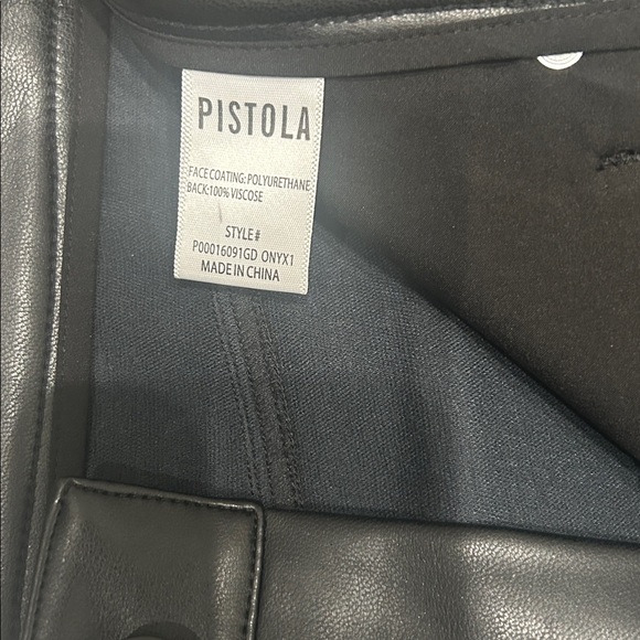 NWOT Pistola Ally High Rise Ankle Boot Faux Leather Jean - Onyx Size 25 - Picture 6 of 6